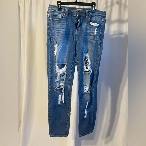 Sneak Peek Distressed Jeans Size 7 Womens - Picture 4 of 7
